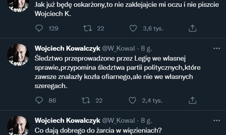 Reakcja Wojciecha Kowalczyka na oświadczenie Legii... :D
